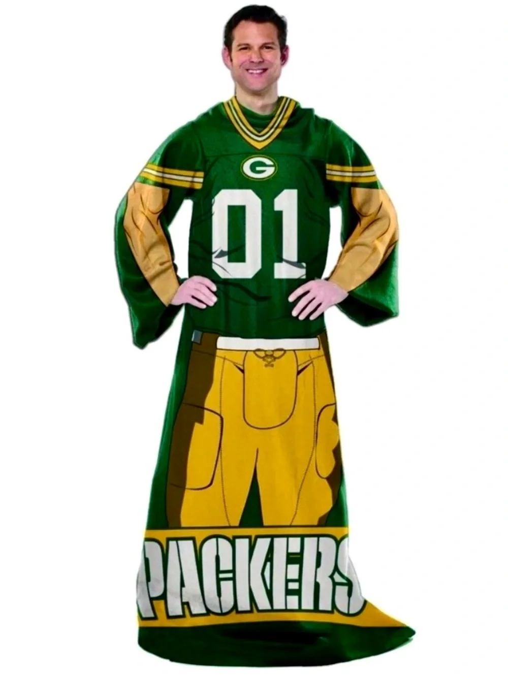 NFL Green Bay Packers Snuggie Wearable Blanket Fleece Adult One Size OS